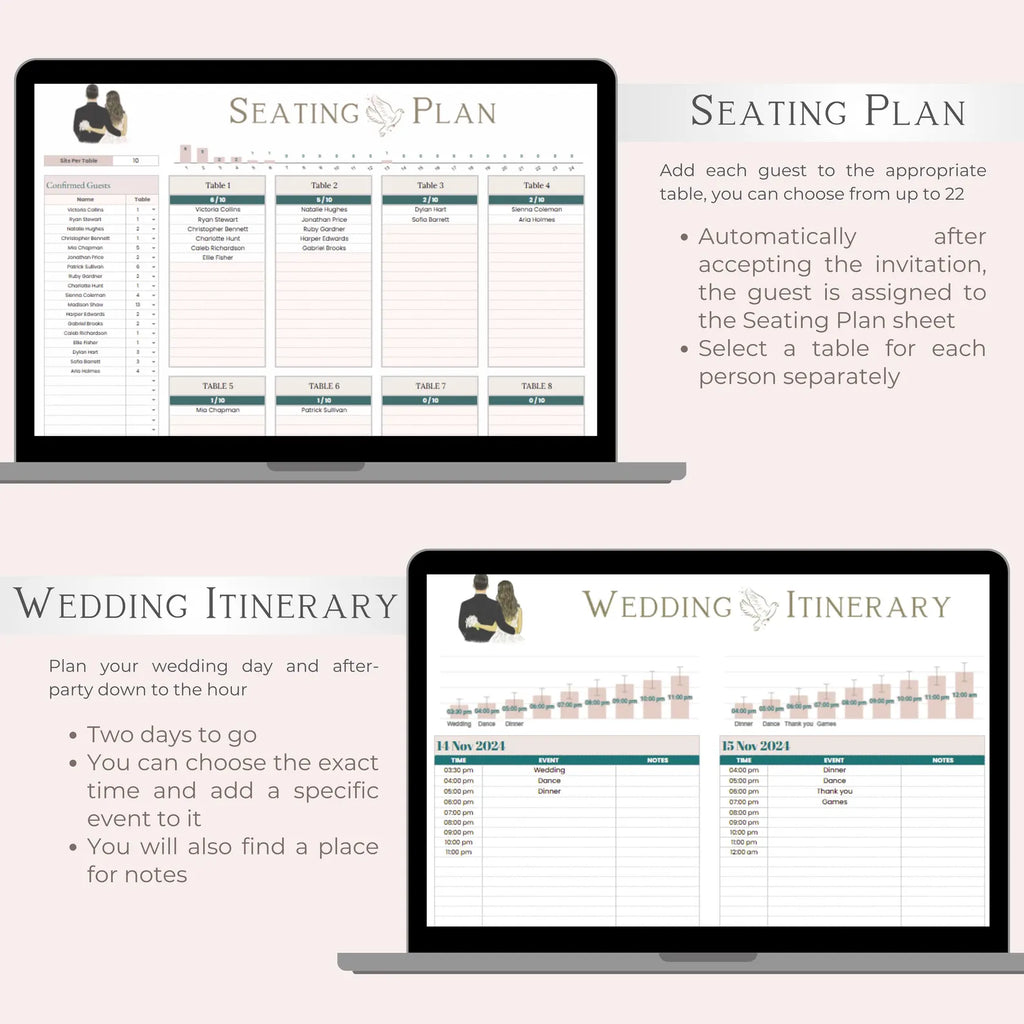 Ultimate Wedding Planner | Budget, Guest List, Seating Plan, Timeline, Vendors, Gifts, Photos, Honeymoon & More