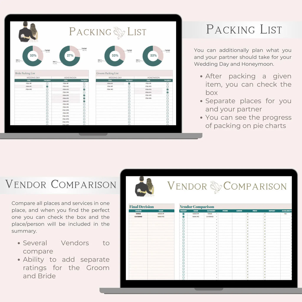 Ultimate Wedding Planner | Budget, Guest List, Seating Plan, Timeline, Vendors, Gifts, Photos, Honeymoon & More