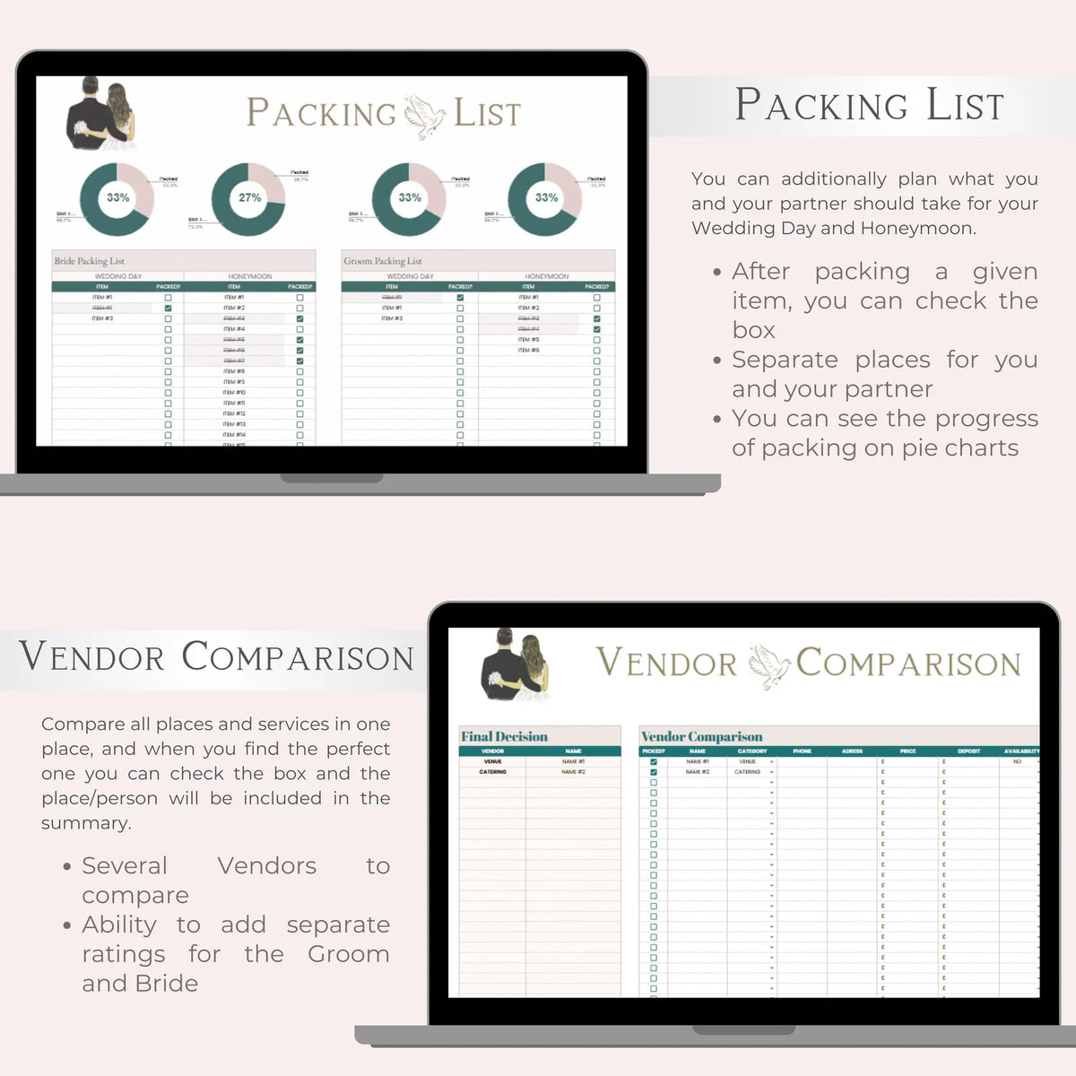 Ultimate Wedding Planner | Budget, Guest List, Seating Plan, Timeline, Vendors, Gifts, Photos, Honeymoon & More