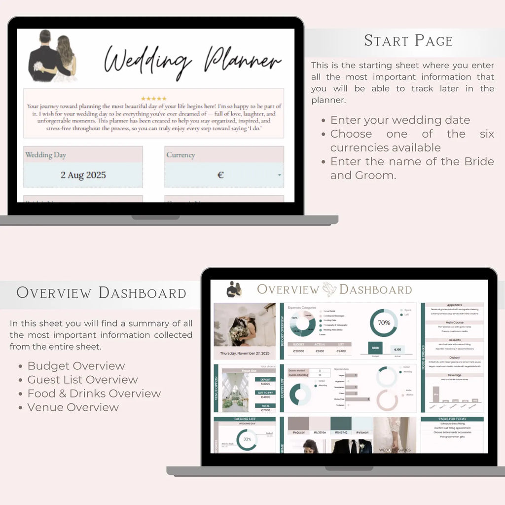 Ultimate Wedding Planner | Budget, Guest List, Seating Plan, Timeline, Vendors, Gifts, Photos, Honeymoon & More